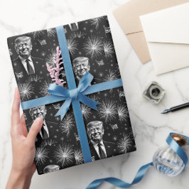 Glad 4:e juli President Trump Fyrverkerier Självst Presentpapper