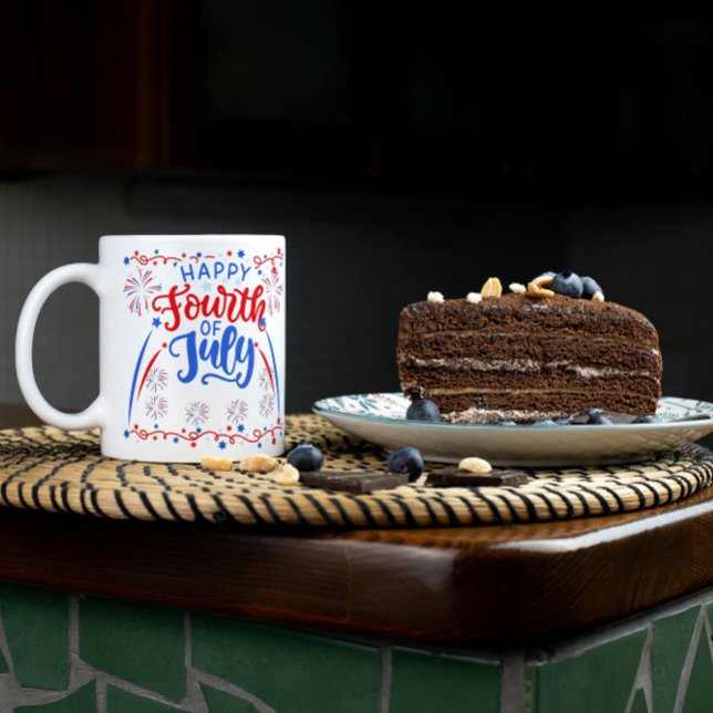 Glad 4:e Juli Röd Blå Och Vit Mugg (Skapare uppladdad)