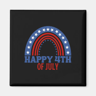 Glad 4:e Juli Rolig Amerikansk Flagga För Självstä Magnet