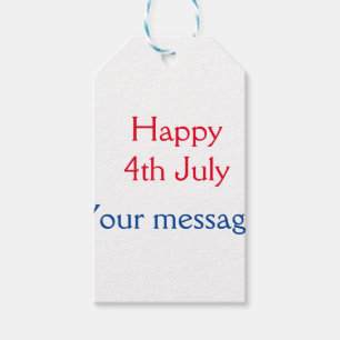 Glad 4:e juli självständighetsdag lägg till namn t presentetikett