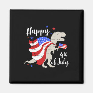 Glad 4:e Juli självständighetsdag med T-rex Dino Magnet