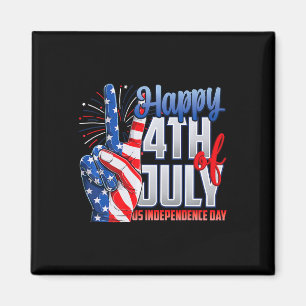 Glad 4:e Juli självständighetsdag Patriotflagga Am Magnet