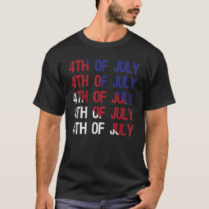 Glad 4:e Juli Självständighetsdag Patriotflagga Am T Shirt