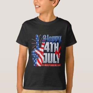 Glad 4:e Juli självständighetsdag Patriotflagga Am T Shirt