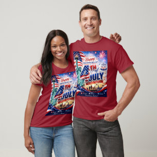 Glad 4:e juli självständighetsdag patriotisk t shirt