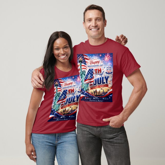 Glad 4:e juli självständighetsdag patriotisk  t shirt (Unisex)