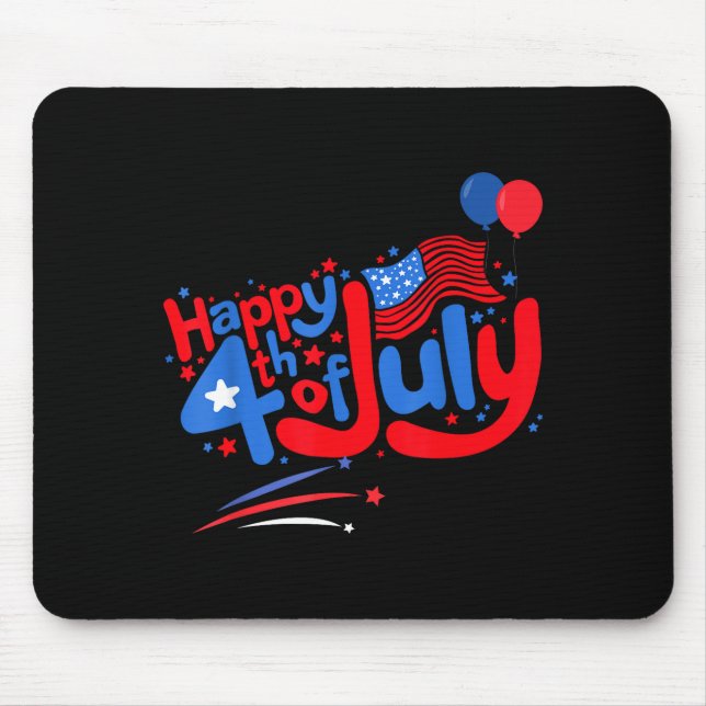 Glad 4:e juli självständighetsdag usa 4:e juli musmatta (Framsidan)