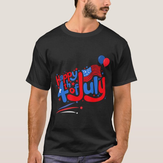 Glad 4:e juli självständighetsdag usa 4:e juli t shirt (Framsida)