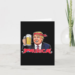 Glad 4:e Juli Trump Amerikansk Flagga Merica Trump Kort