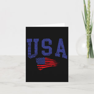 Glad 4:e Juli Usa Flagga Amerikansk Stolt Röd Vit Kort