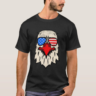 Glad 4:e Juli USA Flagga Solglasögon Amerikansk Pa T Shirt
