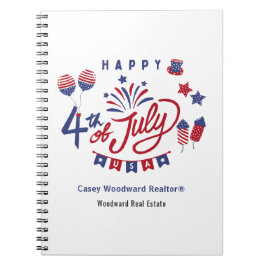 Glad 4:e juli USA | Realtor Patriotisk Budget Anteckningsbok