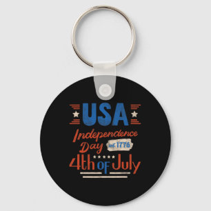 Glad 4:e juli USA:s självständighetsdag 4:e juli Nyckelring