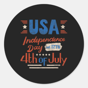 Glad 4:e Juli USA:s självständighetsdag 4:e Juli Runt Klistermärke