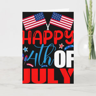 Glad 4:e juli USA:s självständighetsdag Amerikansk Kort
