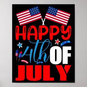 Glad 4:e Juli USA:s självständighetsdag Amerikansk Poster