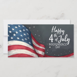 Glad 4:e juli Vintage Flag Illustration Konst