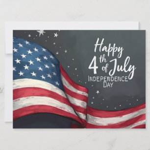 Glad 4:e juli Vintage Flag Illustration Konst