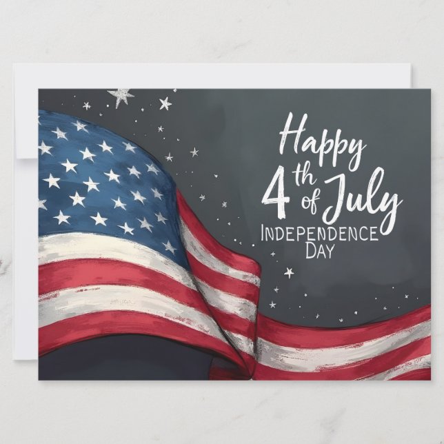 Glad 4:e juli Vintage Flag Illustration Konst (Framsida)