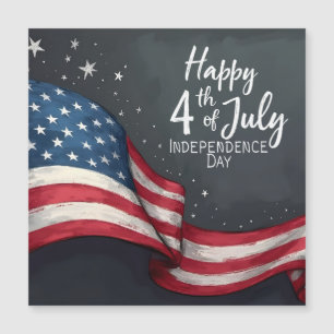 Glad 4:e juli Vintage Flagga Illustration Konst