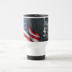 Glad 4:e juli Vintage Flagga Illustration Konst Resemugg