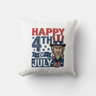 Glad 4:e juli Vintage Patriotisk Farbror Tröja_1 Kudde