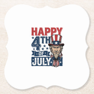 Glad 4:e Juli Vintage Patriotisk Farbror Tröja_1 Underlägg Papper