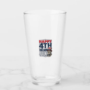 Glad 4:e juli Vintage Patriotisk T-Shirt Design_1 Glaskopp