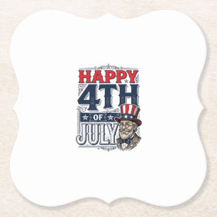 Glad 4:e juli Vintage Patriotisk T-Shirt Design_1 Underlägg Papper