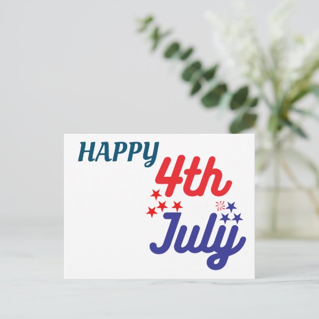 GLAD 4:e JULI!!! Vykort (Stående Fram)