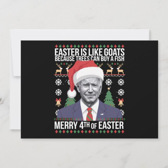 Glad 4:e påsk rolig Biden ful jul  Julkort (Framsida)