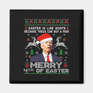 Glad 4:e påsken Kul Biden ful jul Man  Magnet