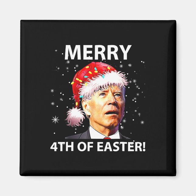 Glad 4:e påsken Kul Joe Biden jul ful  Magnet (Framsidan)