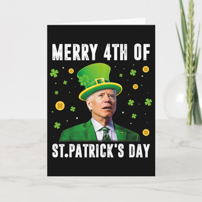Glad 4:e St Patricks Day Förvirrad Rolig Joe Bi Kort (Framsida)