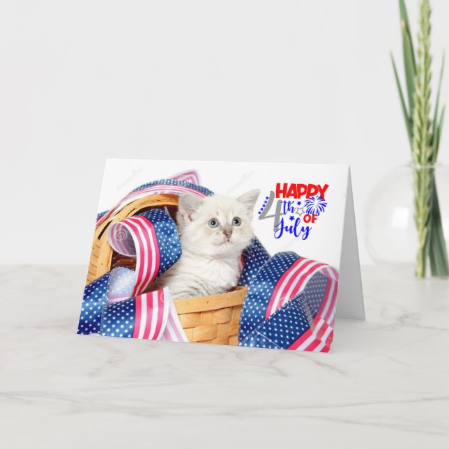 Glad 4 juli Katt Kort (Framsida)