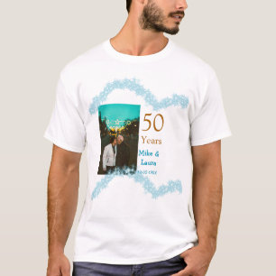 Glad 50-årsjubileum lägg par namn datum bröllop t shirt