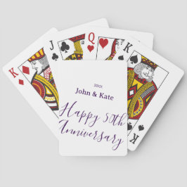 Glad 50-årsjubileum lila namn år enkel casinokort