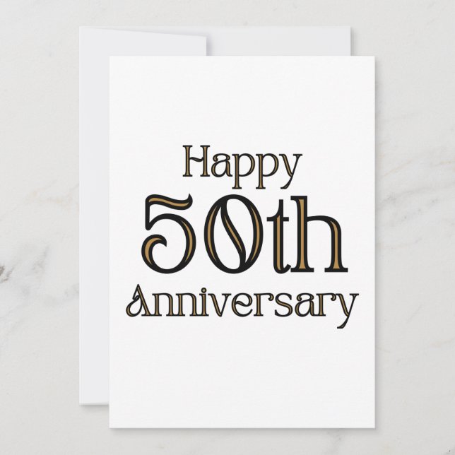 Glad 50-årsjubileumsinbjudan inbjudningar (Framsida)