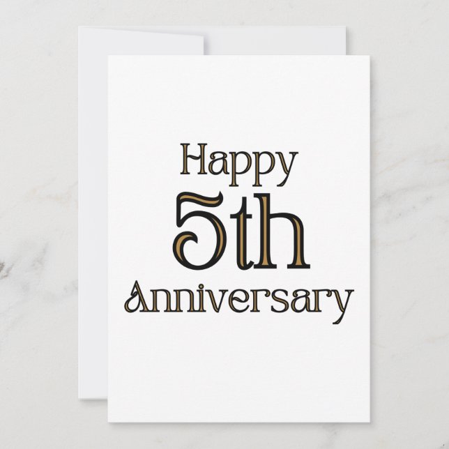 Glad 5-årsjubileumsinbjudan inbjudningar (Framsida)