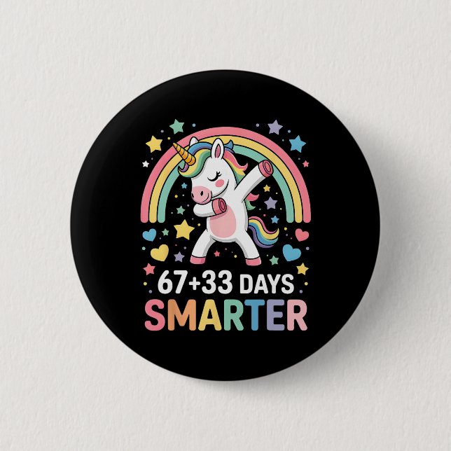 Glad 67+ 33 Skoldagar Six Seven Meme Lärare Knapp (Framsida)