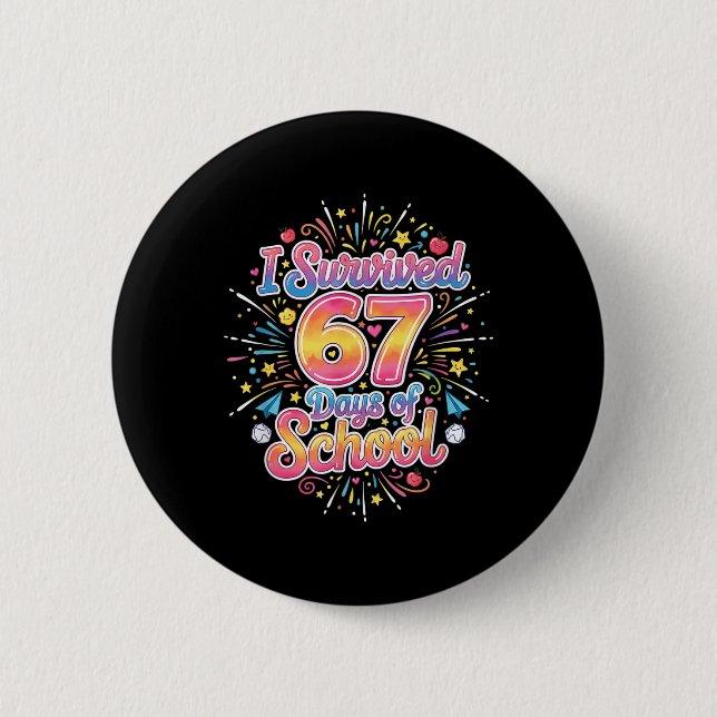 Glad 67 Dagar Av Skolan Meme100:e Skoldagen Ti Knapp (Framsida)