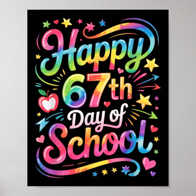 Glad 67 Dagar Av Skolmemet100:e Skoldagen Ti Poster (Framsidan)