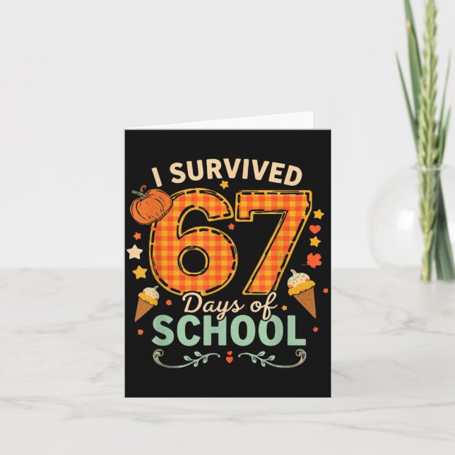 Glad 67:e dagen i skolan Rolig lärare Thanksgiving Kort (Framsida)