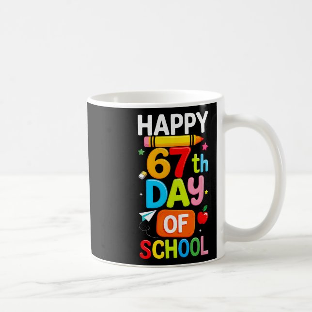 Glad 67:e skoldagen lärare barn sex sju 6  kaffemugg (Höger)
