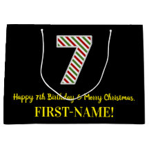 Glad 7-årsdag & God Jul, Anpassat Namn