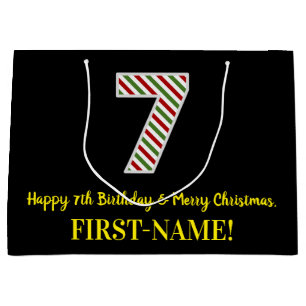 Glad 7-årsdag & God Jul, Anpassat Namn