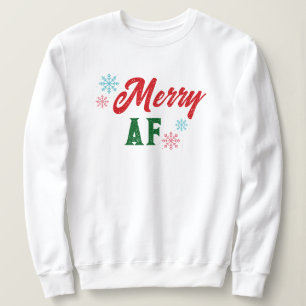 Glad AF Fräck Cool Typografi Jul T Shirt