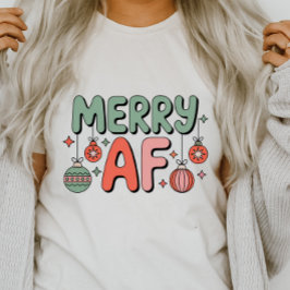 Glad AF Söt Rolig Jul T Shirt
