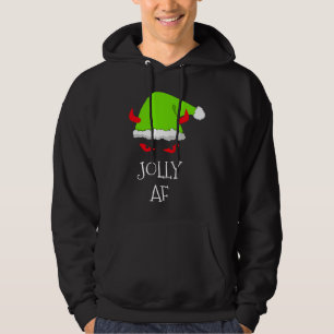 Glad AF Tomtehatt Onda Ögon Jul Roligt Sarktiskt Hoodie