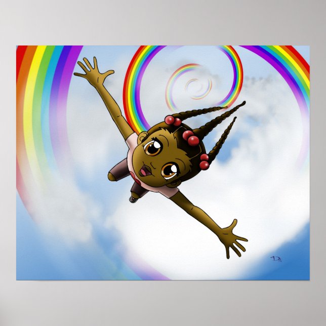 Glad afroamerikansk flicka poster (Framsidan)